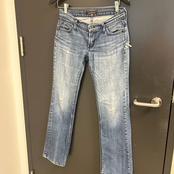 James Jeans Y2K sz. 27 vintage jeans in GUC Blue Boot Cut/Flair Distressed Denim - Picture 2 of 15